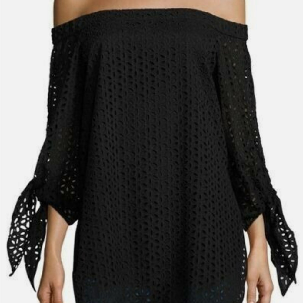 Tibi Eyelet Off Shoulder Top Size 12 Antonina